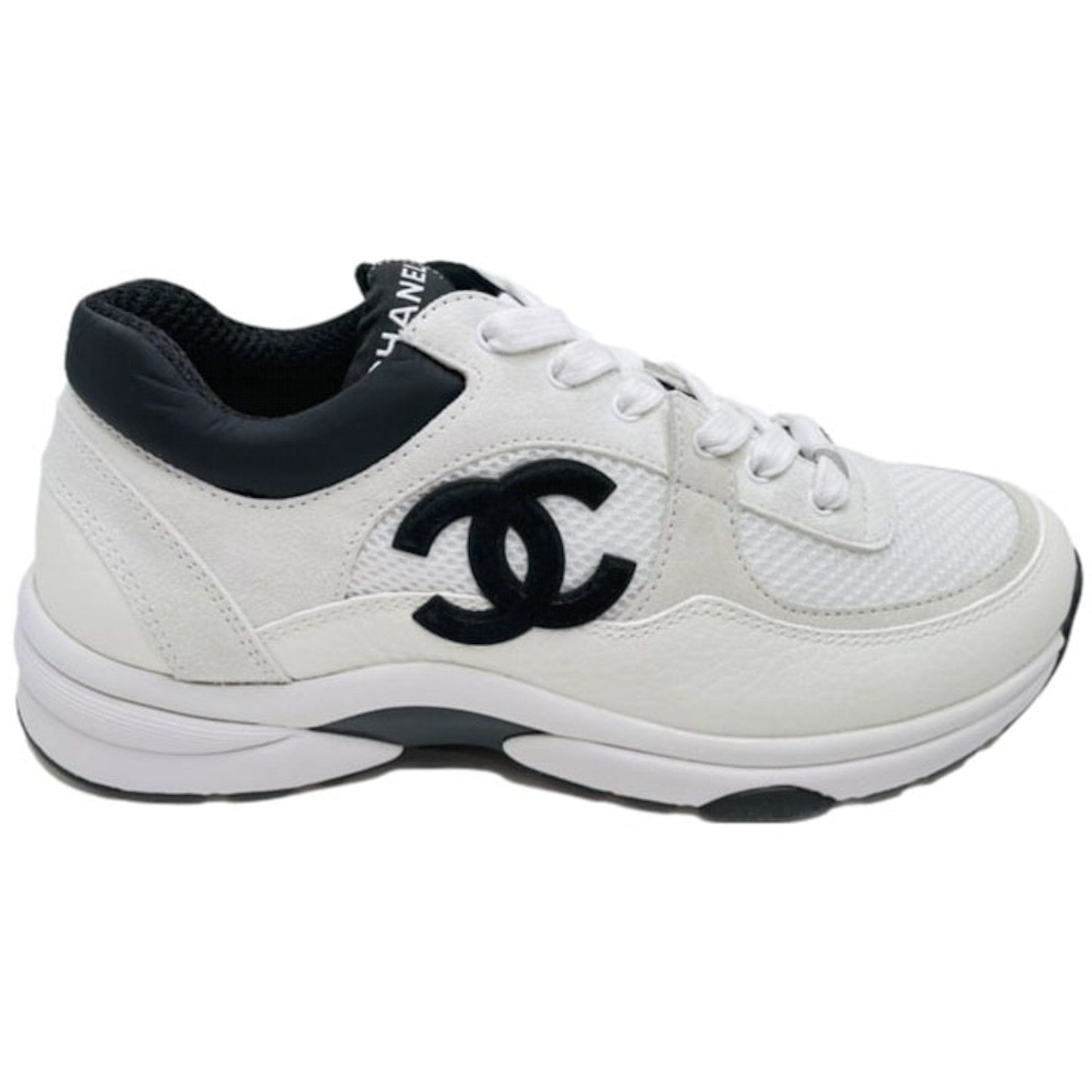 Chanel Low Top CC Trainer White Silver - afbeelding 5