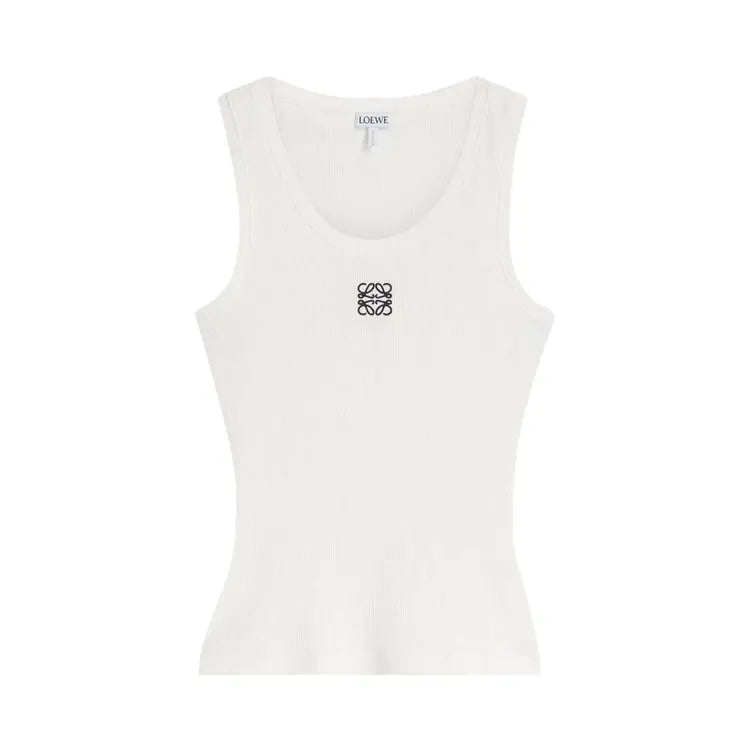 LOEWE Anagram Tank Top in Cotton – White & Black - afbeelding 1