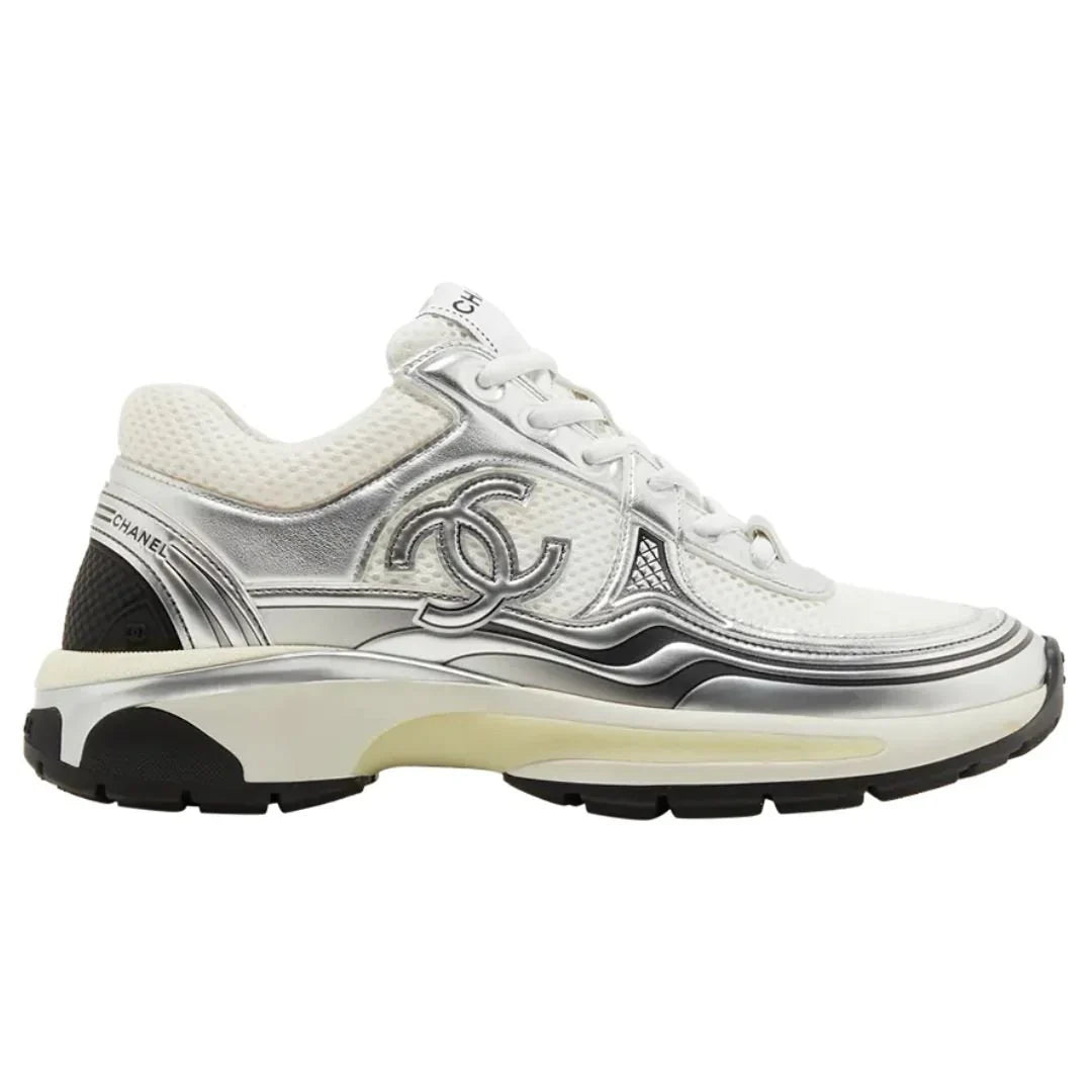 Chanel Low Top CC Trainer White Silver - afbeelding 1