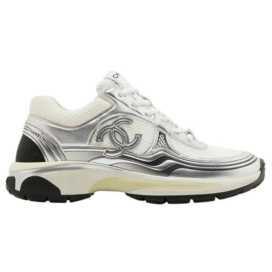 Chanel Low Top CC Trainer White Silver - afbeelding 1