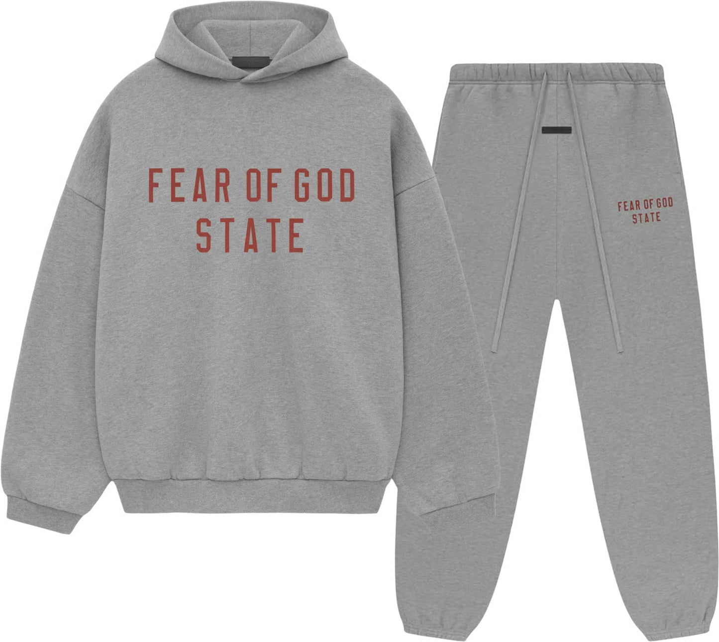 Fear of God Essentials State Set – Heather Grey | Hoodie & Jogger - afbeelding 4
