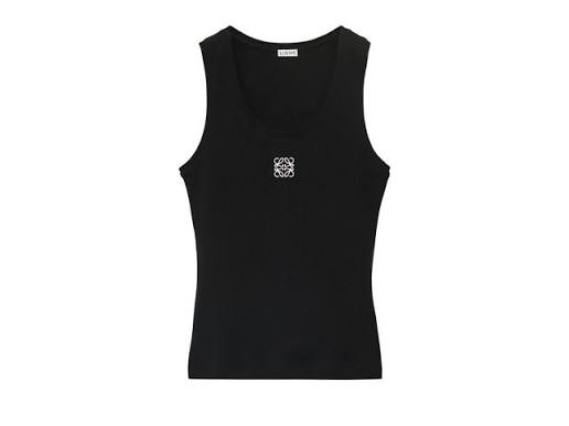 LOEWE Anagram Tank Top in Cotton – White & Black - afbeelding 2