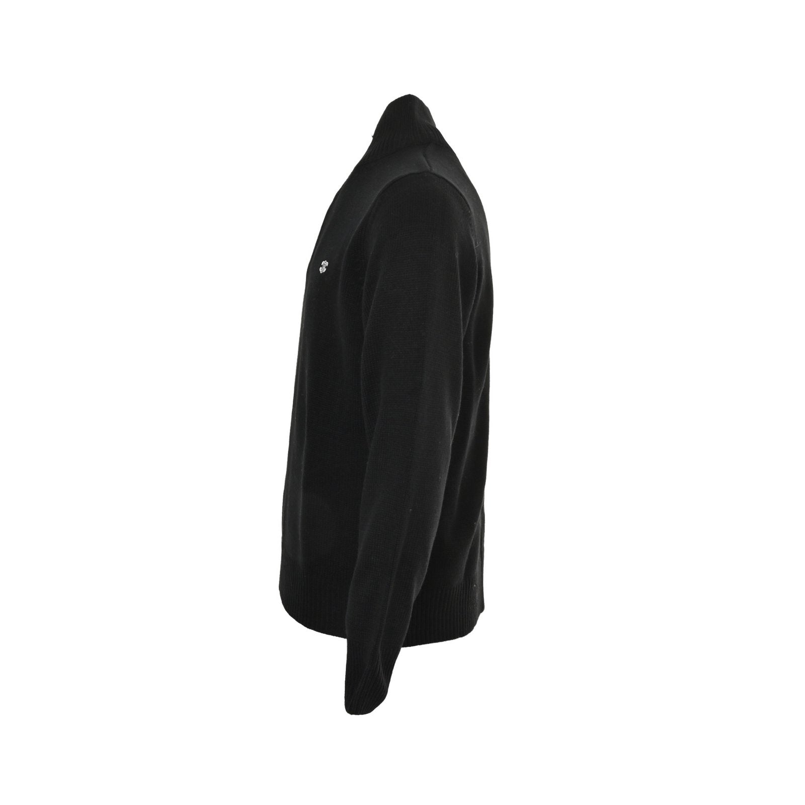 Celine Logo-Embroidered Wool &amp; Cashmere Blend Half Zip Black - afbeelding 2