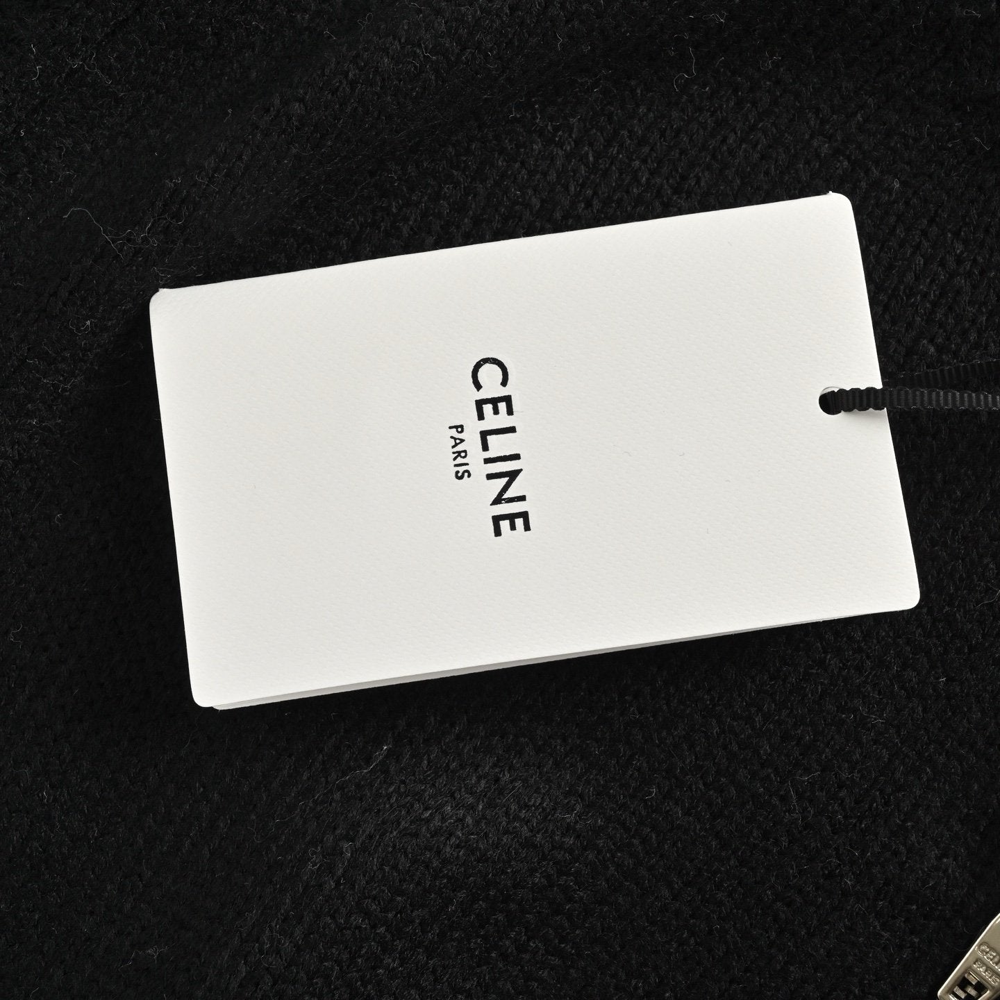 Celine Logo-Embroidered Wool &amp; Cashmere Blend Half Zip Black - afbeelding 7