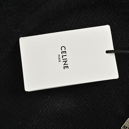 Celine Logo-Embroidered Wool &amp; Cashmere Blend Half Zip Black - afbeelding 7