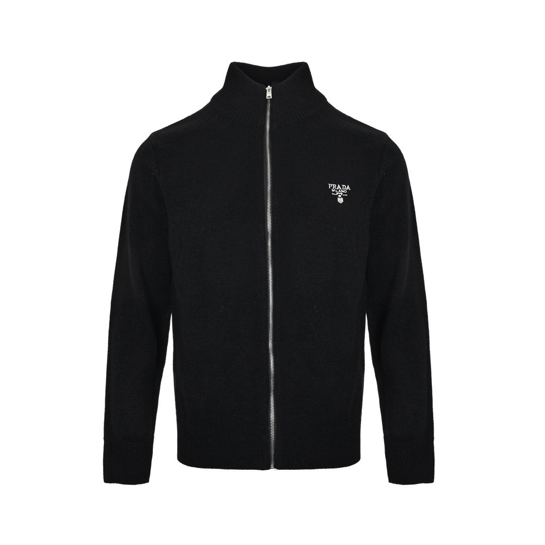Prada Zip Up Cashmere Black - afbeelding 1