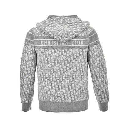 Dior Reversible Printed Cashmere Zip Hoodie Grey - afbeelding 2