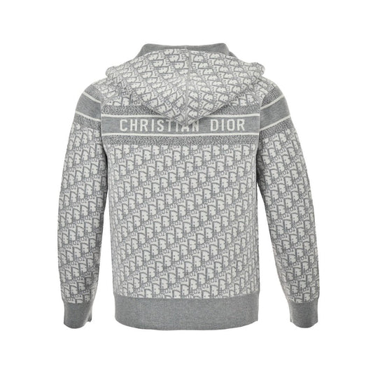 Dior Reversible Printed Cashmere Zip Hoodie Grey - afbeelding 2