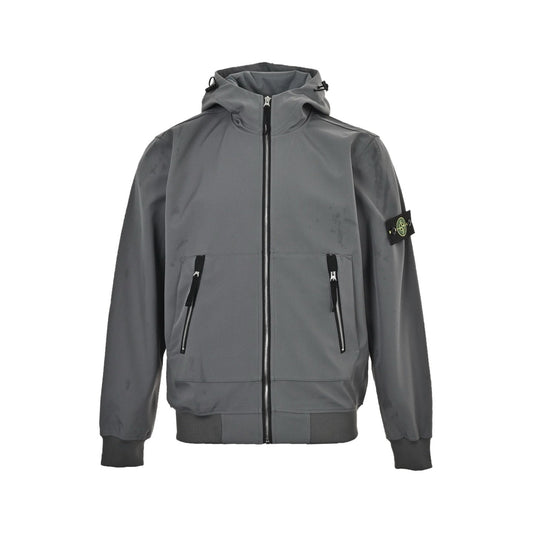 Stone Island Soft Shell-R Hooded Jacket Grey - afbeelding 1