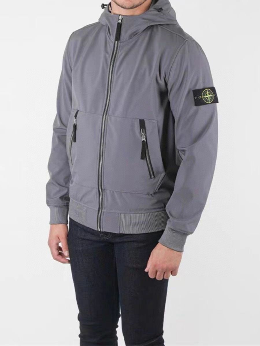 Stone Island Soft Shell-R Hooded Jacket Grey - afbeelding 3