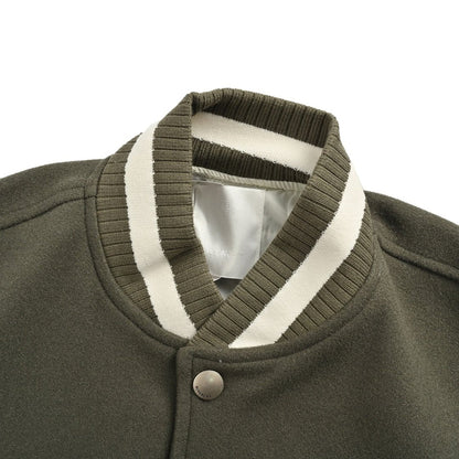 Givenchy Logo Jacket Varsity Jack In White Green Leather - afbeelding 4