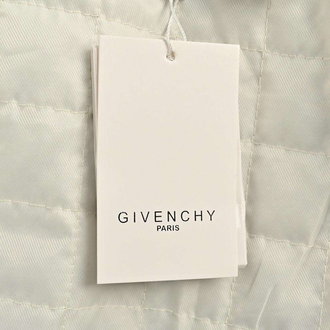 Givenchy Logo Jacket Varsity Jack In White Green Leather - afbeelding 5