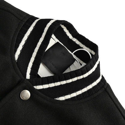 Givenchy Logo Jacket Varsity Jack In White Black Leather - afbeelding 4