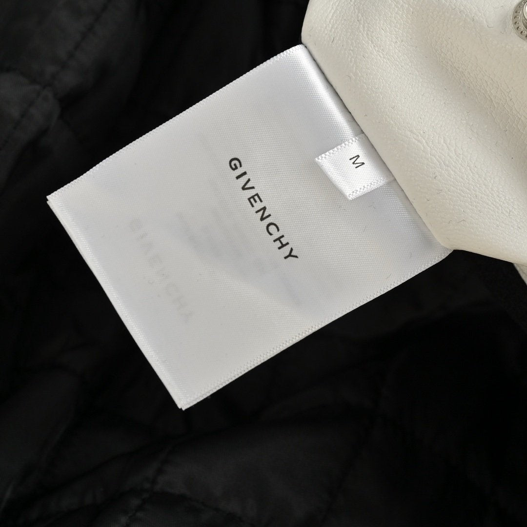Givenchy Logo Jacket Varsity Jack In White Black Leather - afbeelding 5