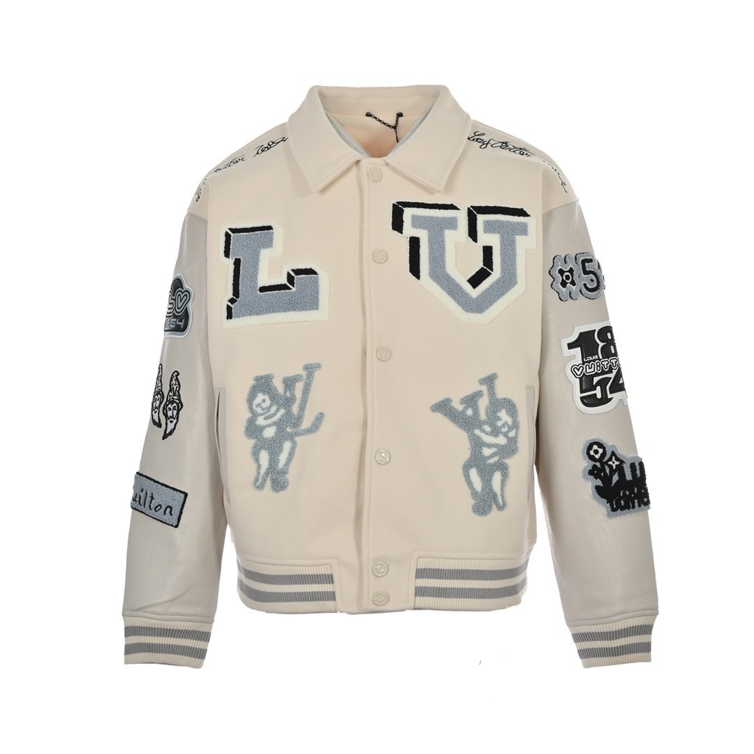 Louis Vuitton Multi-Patches Mixed Leather Varsity Blouson - afbeelding 1