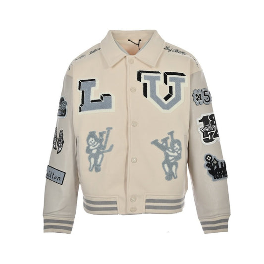 Louis Vuitton Multi-Patches Mixed Leather Varsity Blouson - afbeelding 1