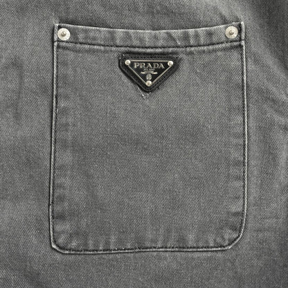 Prada Embellished Denim Jacket In Grey - afbeelding 5