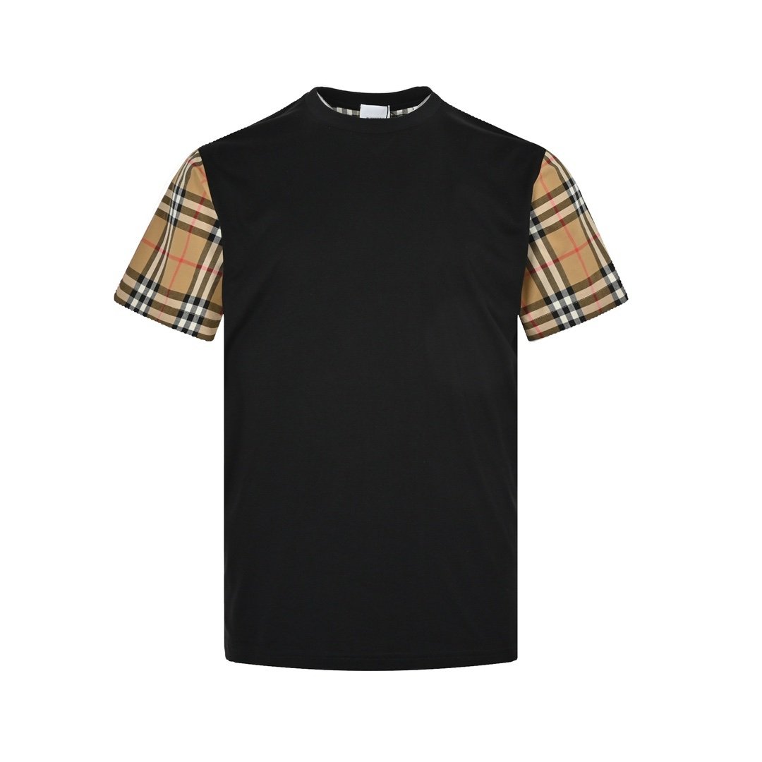 Burberry Check Sleeve T-Shirt Black - afbeelding 1