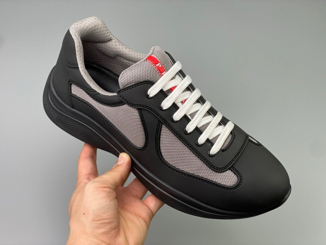 Prada Americas Cup Black Grey Trainers - afbeelding 4