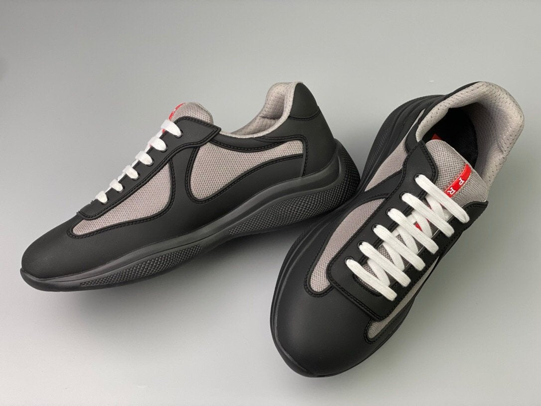 Prada Americas Cup Black Grey Trainers - afbeelding 5