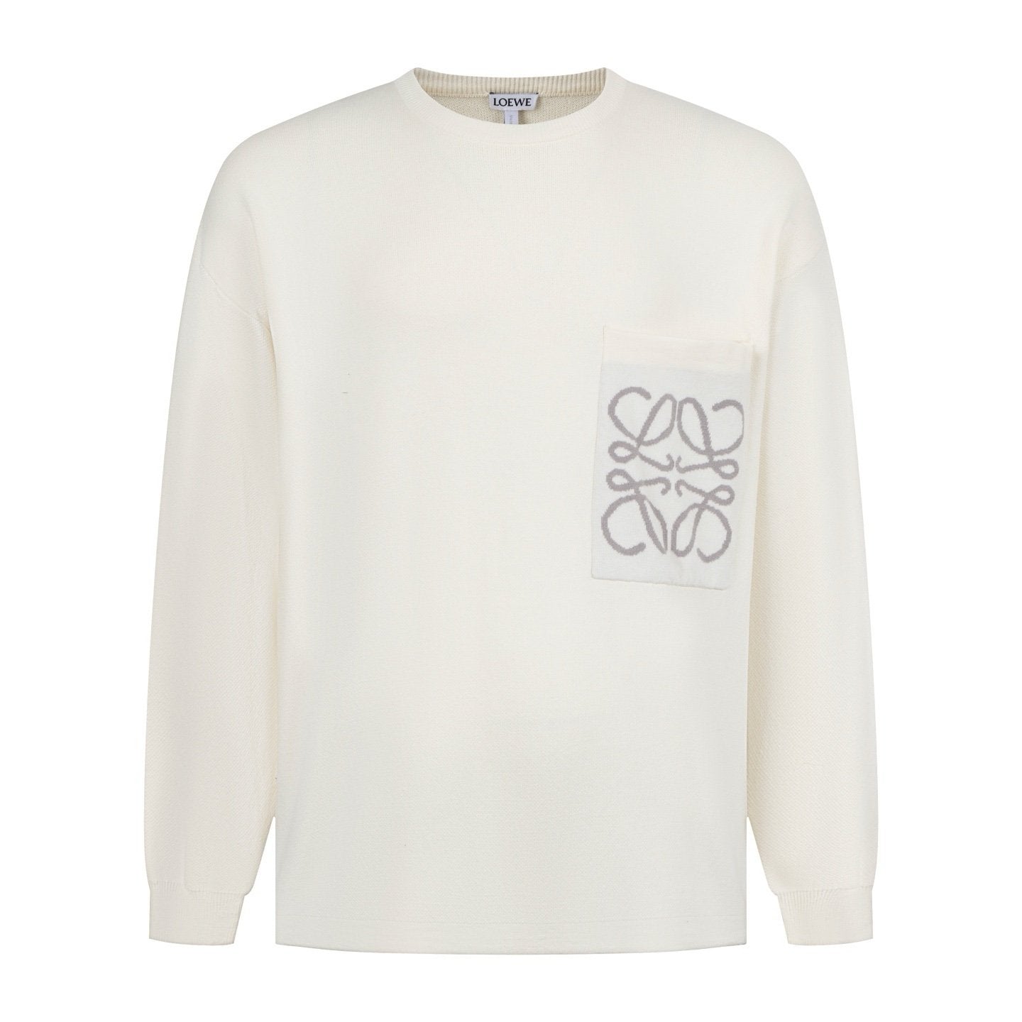 Loewe Anagram Sweater In Cotton Blend White - afbeelding 1