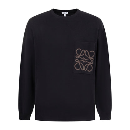 Loewe Anagram Sweater In Cotton Blend Black - afbeelding 1