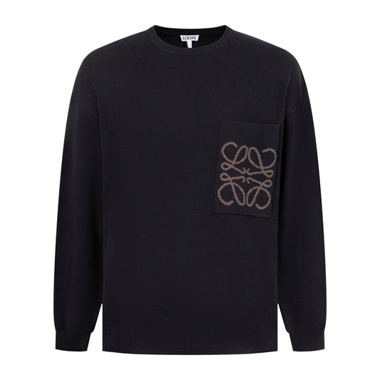 Loewe Anagram Sweater In Cotton Blend Black - afbeelding 1