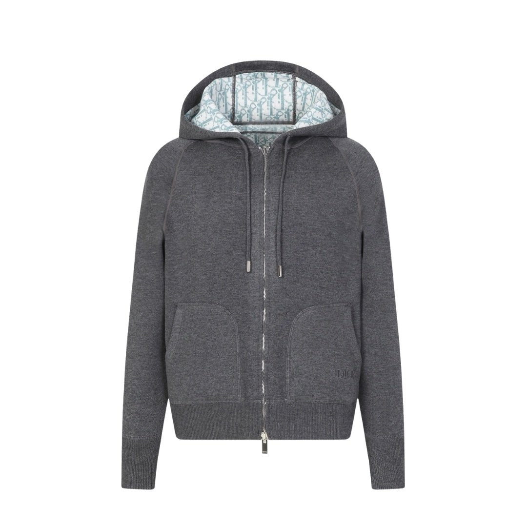 Dior Cashmere Hooded Jacket Grey - afbeelding 1