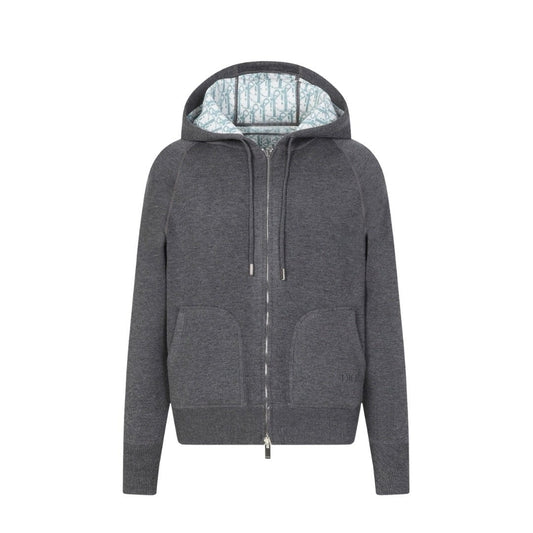 Dior Cashmere Hooded Jacket Grey - afbeelding 1