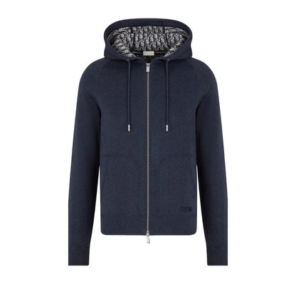 Dior Cashmere Hooded Jacket Navy Blue - afbeelding 1