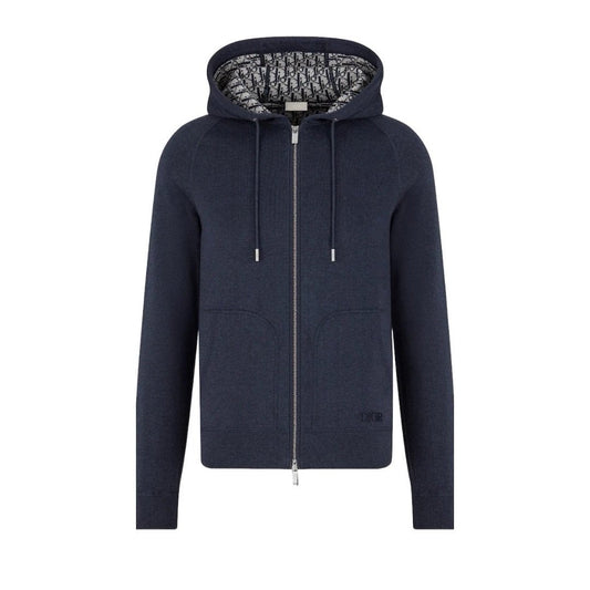 Dior Cashmere Hooded Jacket Navy Blue - afbeelding 1