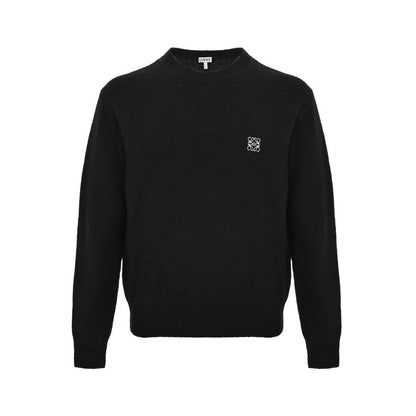 Loewe Anagram Logo Embroidered Wool Sweater In Black - afbeelding 1