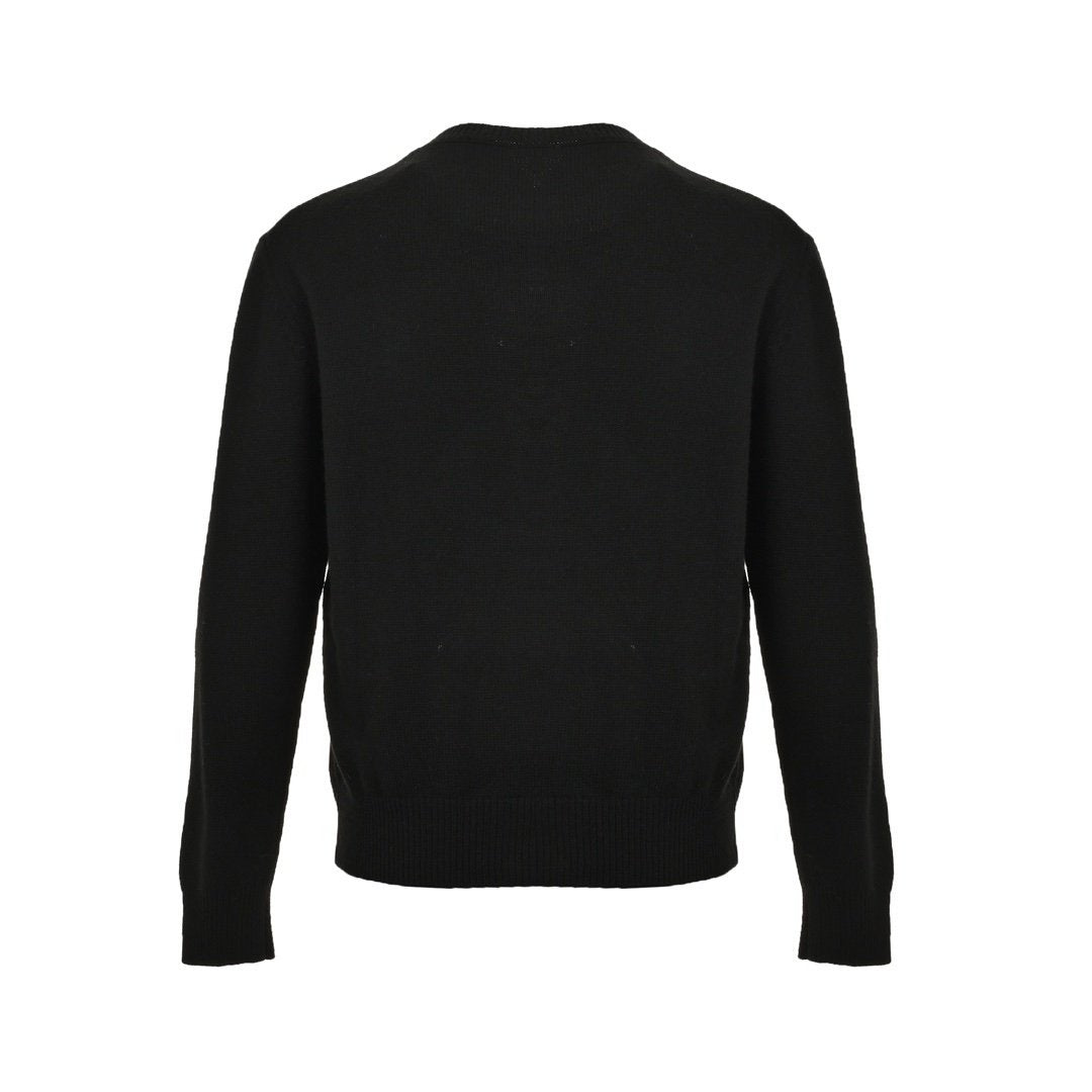 Loewe Anagram Logo Embroidered Wool Sweater In Black - afbeelding 3