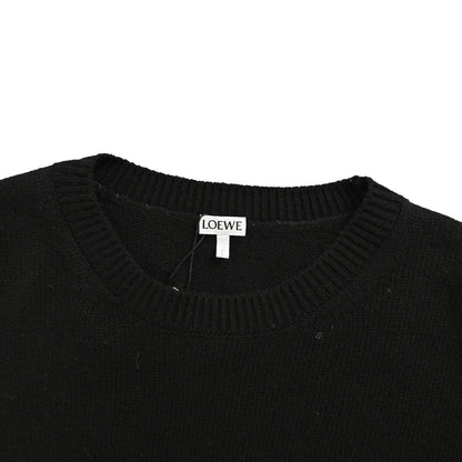 Loewe Anagram Logo Embroidered Wool Sweater In Black - afbeelding 4