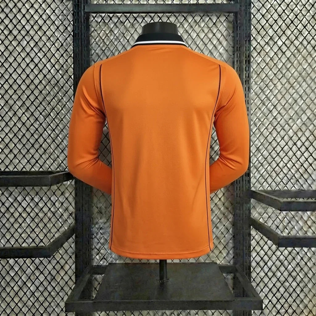 Nederland 1998 Home Long Sleeve Retro Jersey - afbeelding 2
