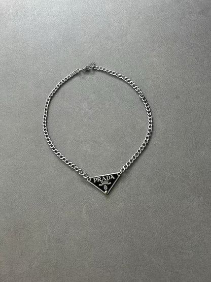 Prada Triangle Logo Ketting – Silver - afbeelding 2