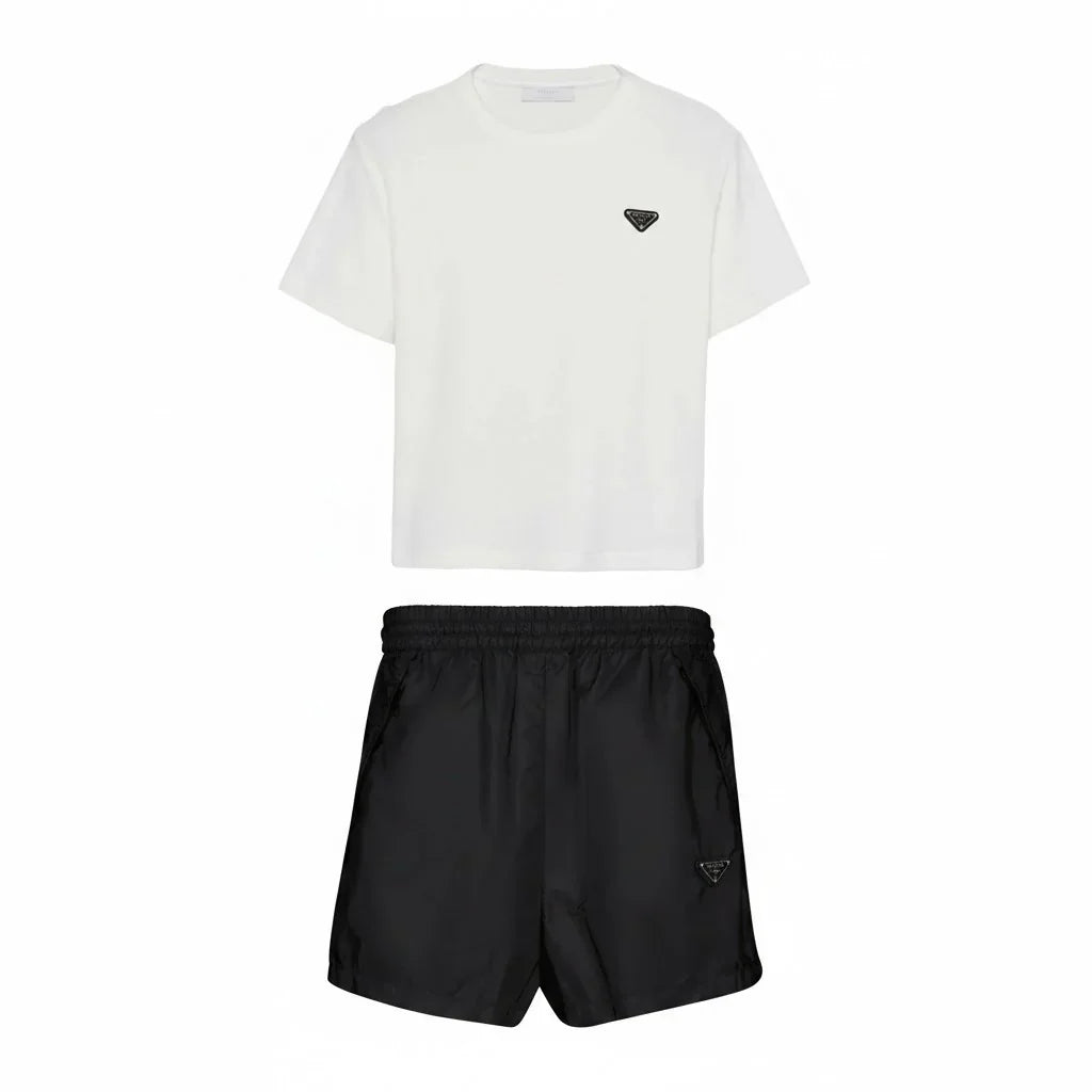 Prada Triangle Logo T-Shirt & Shorts Set - afbeelding 4
