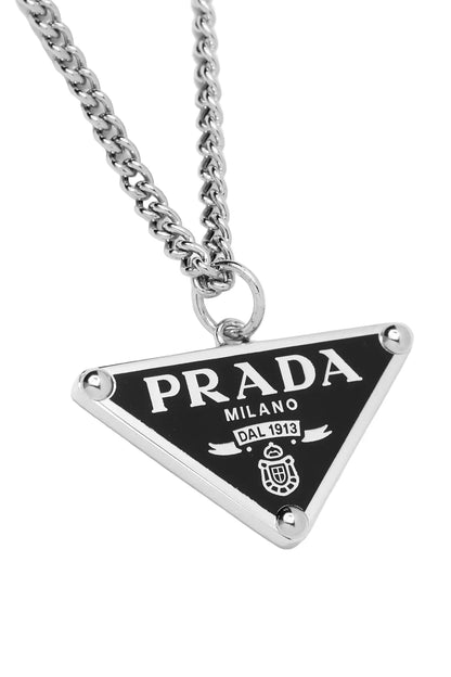 Prada Triangle Logo Ketting – Silver - afbeelding 1